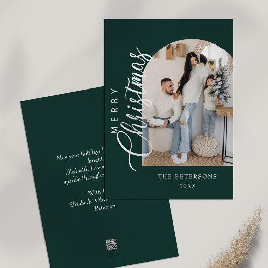 Arch Shape Green Foto Weihnachtsgrüße Feiertagskarte