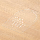 Arch Shaped Elegant Calligraphy Simple WEDD Acryleinladungen (Ablage )