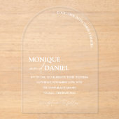 Arch Shaped Elegant Calligraphy Simple WEDD Acryleinladungen (Vorderseite)