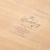 Arch Shaped Elegant Wedding Akryllische Einladung (Ablage )