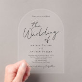 Arch Shaped Elegant Wedding Akryllische Einladung (Insitu (Handheld))