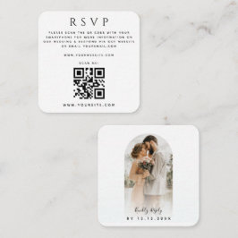 Arch Shaped Foto QR Code Online Wedding RSVP Chic Begleitkarte