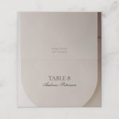 Arch Shaped Neutral Luxe Wedding Platzkarte (Außenseite Aufgefaltet)