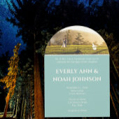 Arch Silver Blue Blumen und Bienen Wedding Einladung