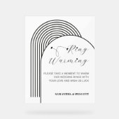 Arch Simple Minimal Rings Erwärmung Hochzeit Acrylschild (Vorderseite)