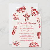 Arch Special Lieferung auf dem Weg Pizza Baby Dusc Einladung (Vorderseite)