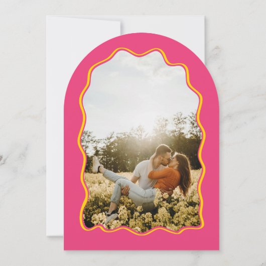 Arch Squiggly Bright and Colorful Wedding Einladung (Rückseite)