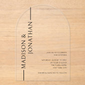 Arch Stacks Modern Elegante Klare Hochzeit Acryleinladungen (Vorderseite)