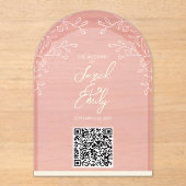Arch Style Akronylic Wedding QR Code Einladung (Vorderseite)