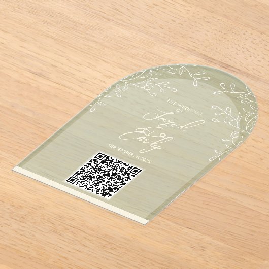 Arch Style Akronylic Wedding QR Code Einladung (Ablage )