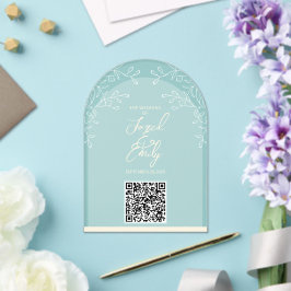 Arch Style Akronylic Wedding QR Code Einladung