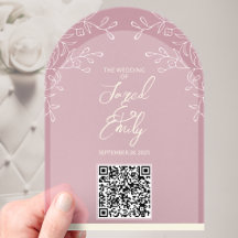 Arch Style Akronylic Wedding QR Code Einladung