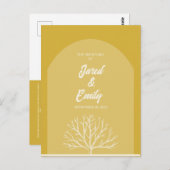 Arch Style Nature Wedding Einladung Postkarte (Vorne/Hinten)
