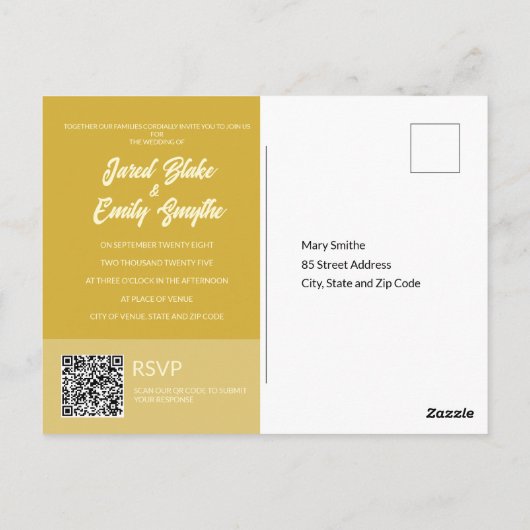 Arch Style Nature Wedding Einladung Postkarte (Rückseite)