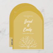 Arch Style Nature Wedding Invitation QR Code Einladung (Vorne/Hinten)
