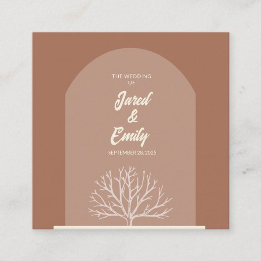 Arch Style Nature Wedding QR Code Enclosure Card Begleitkarte (Vorderseite)