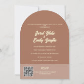 Arch Style Tree Wedding Invitation QR Code Einladung (Rückseite)