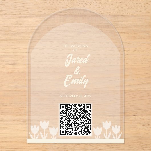 Arch Style Wedding Einladung QR Code Einladung (Vorderseite)