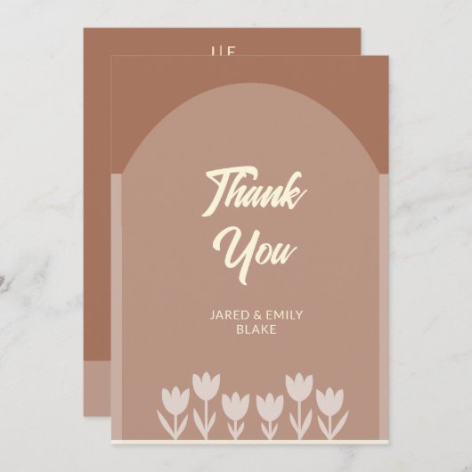 Arch Style Wedding Flat Danke Karte (Vorne/Hinten)