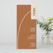 Arch Tan Terracotta Wedding Menu Menükarte (Stehend Vorderseite)