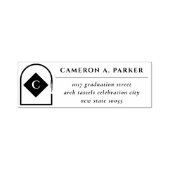 Arch Tassels Minimalist Frame Monogram Graduation Permastempel (Design)