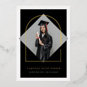 Arch Tassels Minimalistisch Frame Foto Abschluss Folieneinladung (Vorderseite)