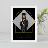 Arch Tassels Minimalistisch Frame Foto Abschluss Folieneinladung (Stehend vorne)