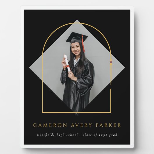 Arch Tassels Minimalistisch Frame Foto Abschluss Fotoplatte (Vorderseite)