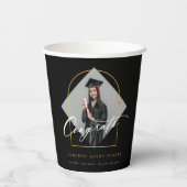 Arch Tassels Minimalistisch Frame Foto Abschluss Pappbecher (Rückseite)