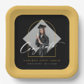 Arch Tassels Minimalistisch Frame Foto Abschluss Pappteller (Vorderseite)