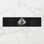 Arch Tassels Minimalistisch Frame Foto Abschluss Wasserflaschenetikett (Einzelnes Label)