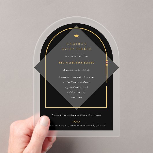 Arch Tassels Minimalistisch Frame Foto Graduate Pa Acryleinladungen (Insitu (Handheld))