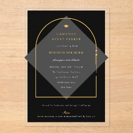 Arch Tassels Minimalistisch Frame Foto Graduate Pa Acryleinladungen