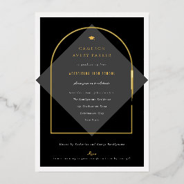 Arch Tassels Minimalistisch Frame Foto Graduate Pa Folieneinladung