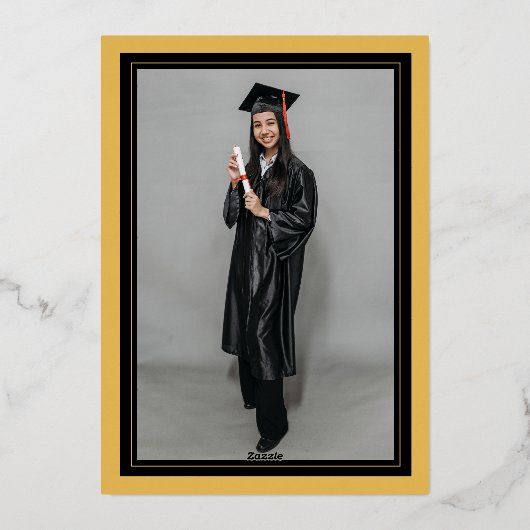 Arch Tassels Minimalistisch Frame Foto Graduate Pa Folieneinladung (Rückseite)