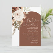 Arch Terracotta Floral Boho Bridal Brunch Einladung (Stehend Vorderseite)