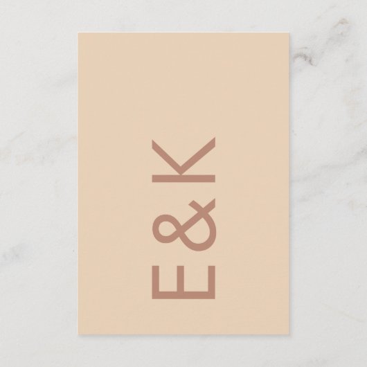 Arch Terracotta Pampas Boho Wüste Coral Wedding Begleitkarte (Rückseite)