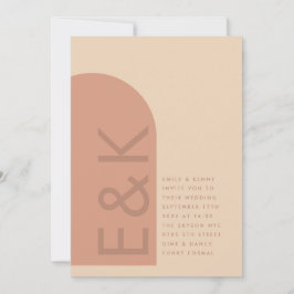 Arch Terracotta Pampas Boho Wüste Coral Wedding Einladung