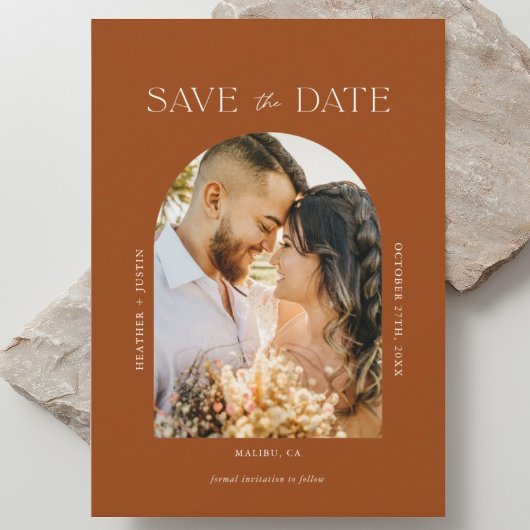 Arch Terracotta Rust Boho Foto Save the Date
