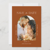 Arch Terracotta Rust Boho Foto Save the Date (Vorderseite)