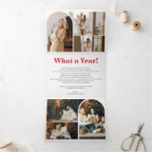 Arch Vintag Frohe Weihnachten Elfenbein Foto Tri-F Dreifach Gefaltete Urlaubskarte (Innenseite)