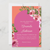 Arch Virbant Pink und Orange Brautparty Einladung (Vorderseite)