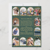 Arch Was für ein Jahr Gold Bow Multi-Foto Weihnach Karte (Rückseite)