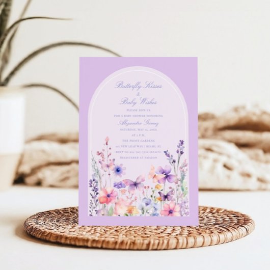 Arch Watercolor Blumenschmetterling Babydusche Einladung
