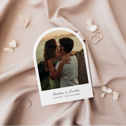 Arch Wedding Einladung mit Foto und QR Code