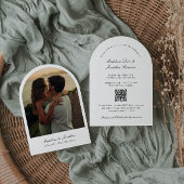 Arch Wedding Einladung mit Foto und QR Code