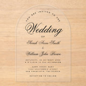 Arch Wedding Modernes, Minimalistisches, transpare Acryleinladungen (Vorderseite)