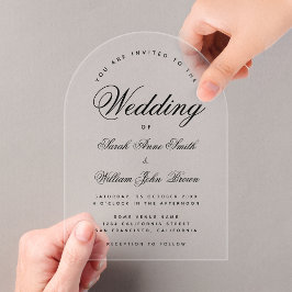 Arch Wedding Modernes, Minimalistisches, transpare Acryleinladungen