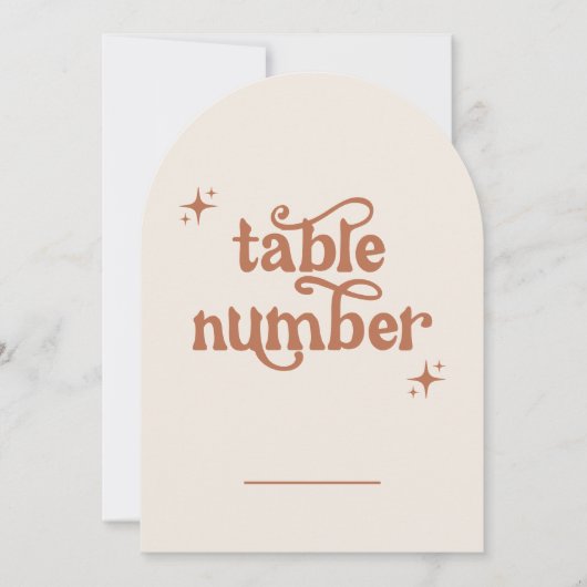 Arch Wedding-Tischnummern Einladung (Vorderseite)