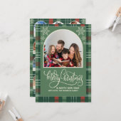 Arch What a Year in Review Kariert Frohe Weihnacht Karte (Vorderseite/Rückseite Beispiel)